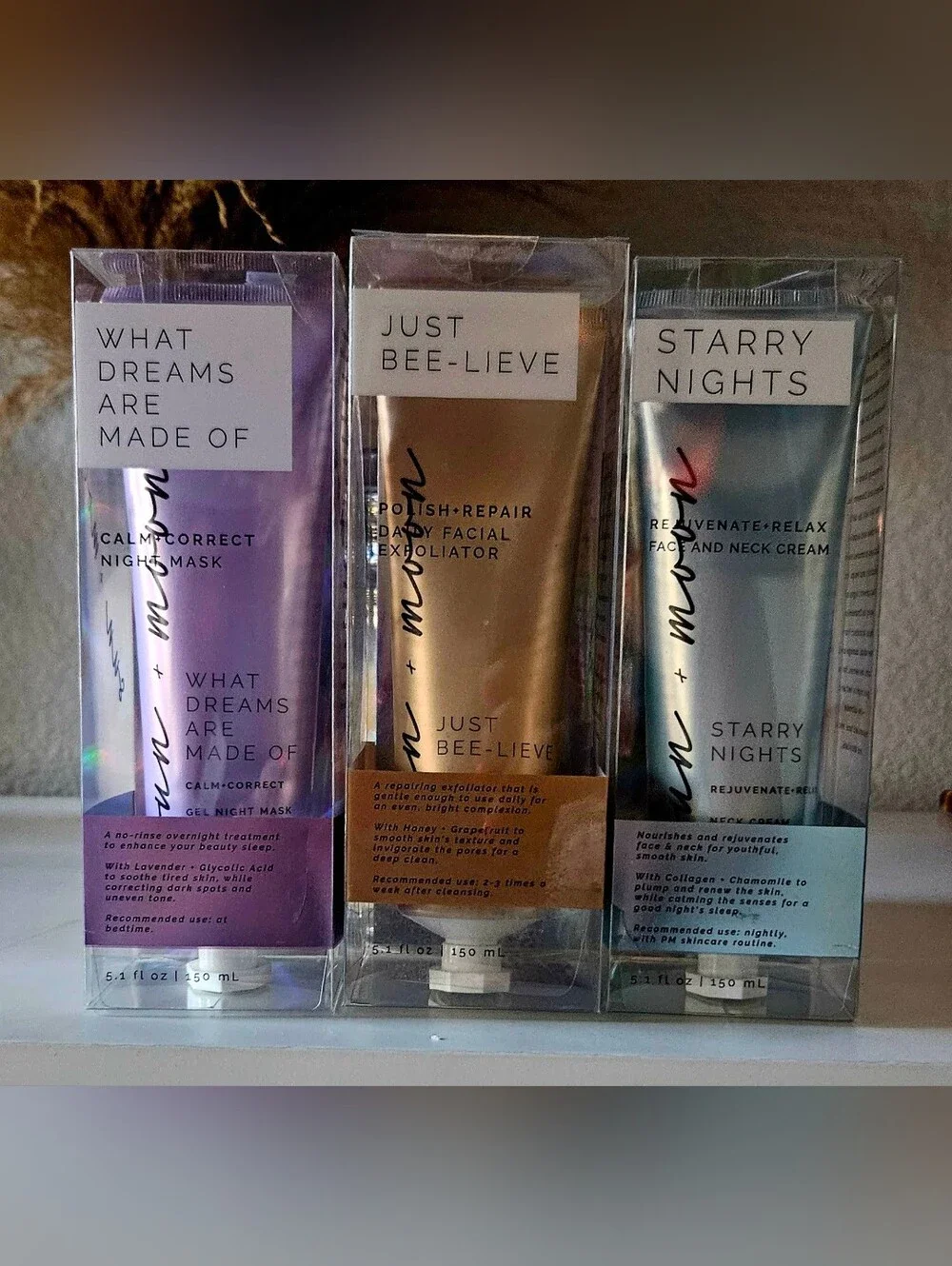 Sun + Moon Facial Night Mask, Facial Exfoliator & Face & Neck Cream